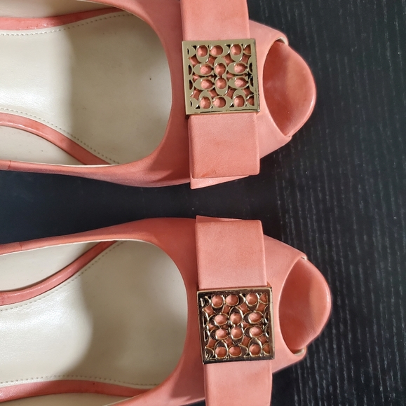 Coach Peep Toe Heels sz 9 - Picture 3 of 9